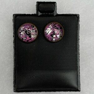 Light Pink Glitter Stud Earrings